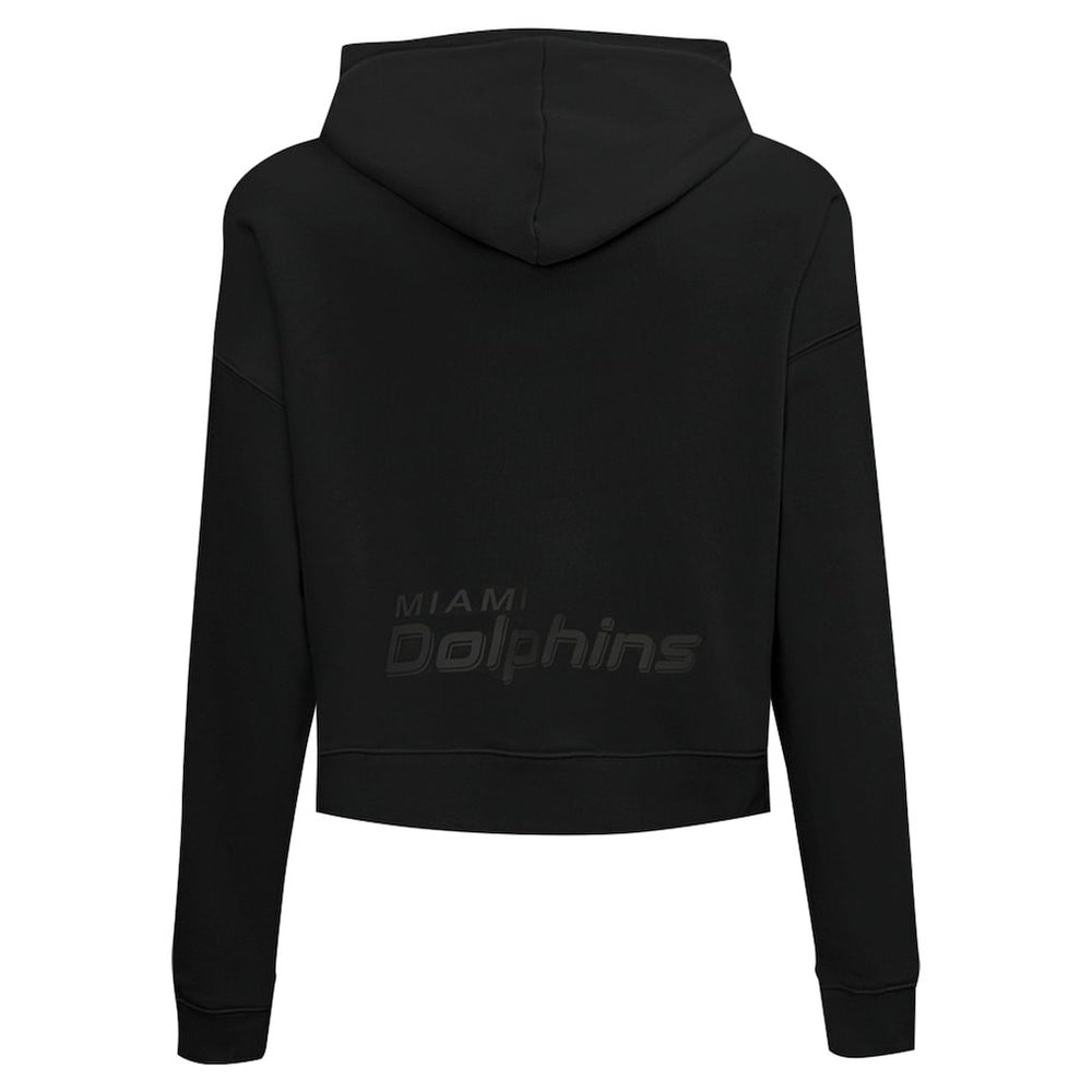 Miami Dolphins Pro Standard Women's Jeweled Cropped Pullover Hoodie Black
