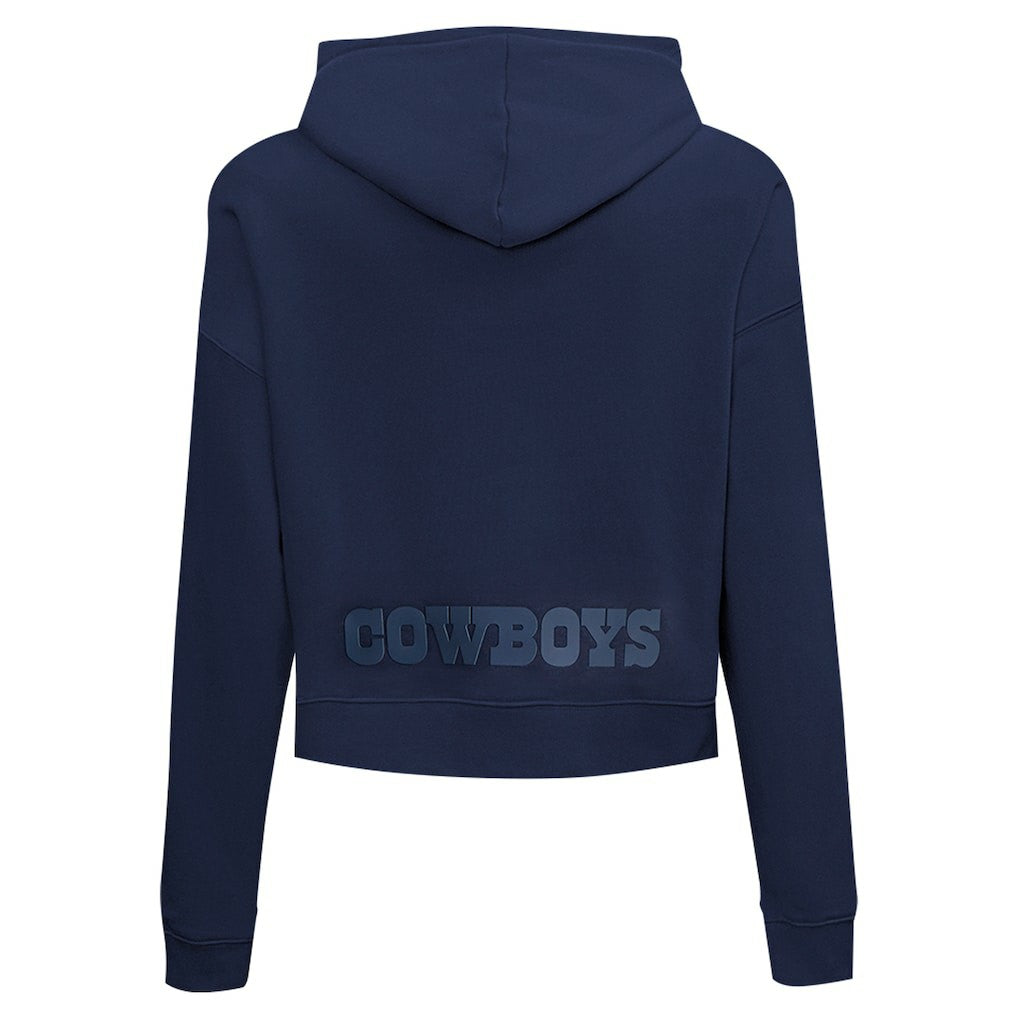 Dallas Cowboys Pro Standard Women's Jeweled Cropped Pullover Hoodie Navy