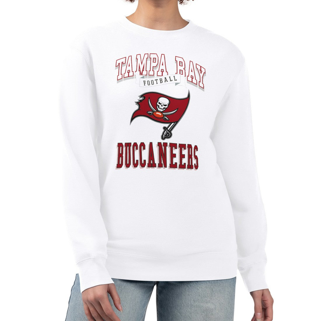 Tampa Bay Buccaneers G-III 4Her by Carl Banks Women's Team Logo Graphic Tri-Blend Pullover Sweatshirt White
