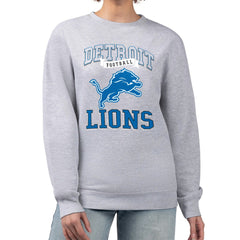 Detroit Lions G-III 4Her by Carl Banks Women's Team Logo Graphic Tri-Blend Pullover Sweatshirt Heather Gray