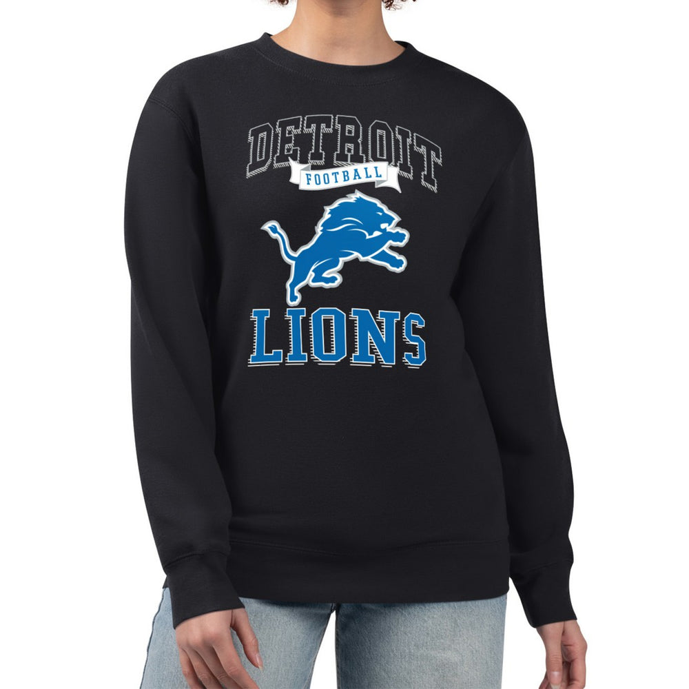 Detroit Lions G-III 4Her by Carl Banks Women's Team Logo Graphic Tri-Blend Pullover Sweatshirt Black