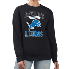 Detroit Lions G-III 4Her by Carl Banks Women's Team Logo Graphic Tri-Blend Pullover Sweatshirt Black