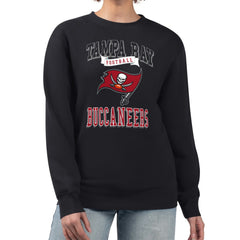 Tampa Bay Buccaneers G-III 4Her by Carl Banks Women's Team Logo Graphic Tri-Blend Pullover Sweatshirt Black