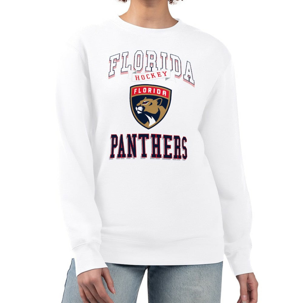 NHL Florida Panthers G-III 4Her by Carl Banks Women's Team Logo Tri-Blend Fleece Pullover Sweatshirt - White