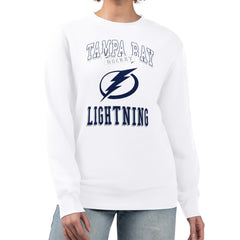 NHL Tampa Bay Lightning G-III 4Her by Carl Banks Women's Team Logo Tri-Blend Fleece Pullover Sweatshirt - White