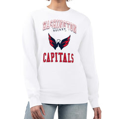 NHL Washington Capitals G-III 4Her by Carl Banks Women's Team Logo Tri-Blend Fleece Pullover Sweatshirt - White