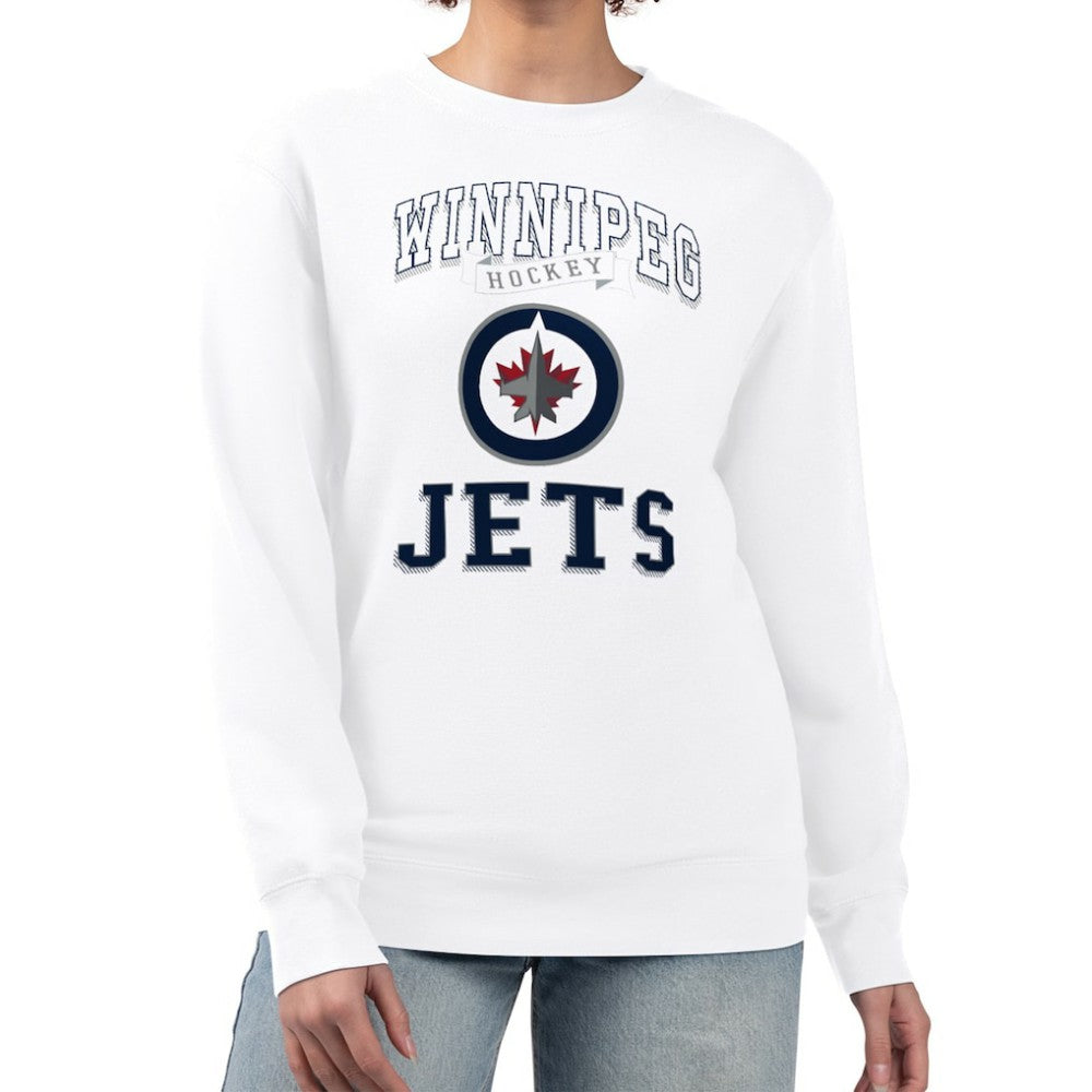 NHL Winnipeg Jets G-III 4Her by Carl Banks Women's Team Logo Tri-Blend Fleece Pullover Sweatshirt - White