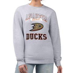 NHL Anaheim Ducks G-III 4Her by Carl Banks Women's Team Logo Tri-Blend Fleece Pullover Sweatshirt - Heather Gray