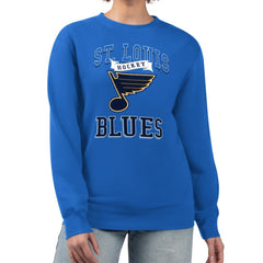 NHL St. Louis Blues G-III 4Her by Carl Banks Women's Team Logo Tri-Blend Fleece Pullover Sweatshirt - Blue