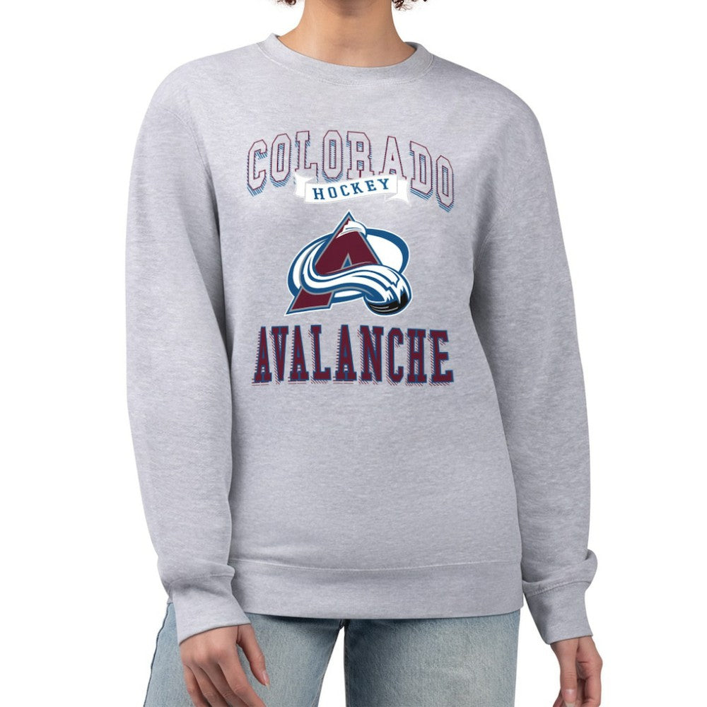 NHL Colorado Avalanche G-III 4Her by Carl Banks Women's Team Logo Tri-Blend Fleece Pullover Sweatshirt - Heather Gray