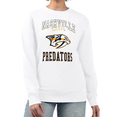 NHL Nashville Predators G-III 4Her by Carl Banks Women's Team Logo Tri-Blend Fleece Pullover Sweatshirt - White
