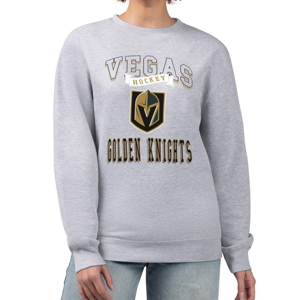 NHL Vegas Golden Knights G-III 4Her by Carl Banks Women's Team Logo Tri-Blend Fleece Pullover Sweatshirt - Heather Gray