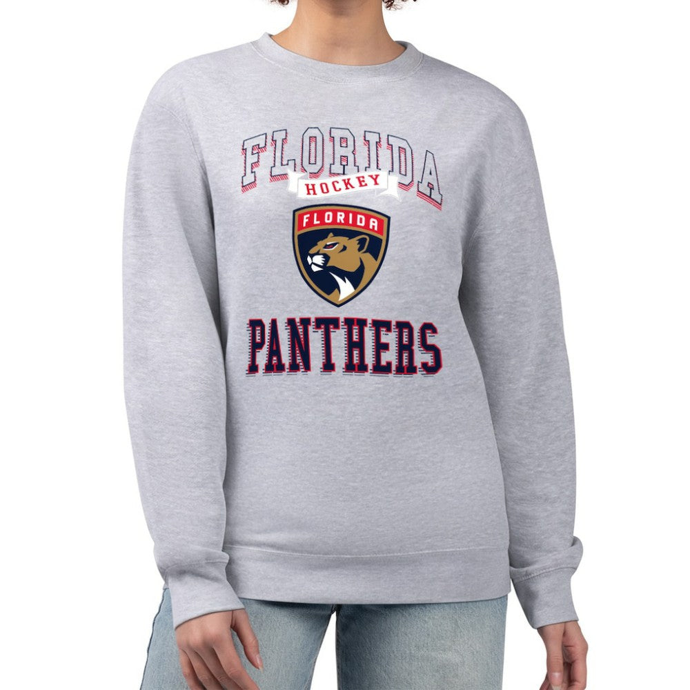 NHL Florida Panthers G-III 4Her by Carl Banks Women's Team Logo Tri-Blend Fleece Pullover Sweatshirt - Heather Gray