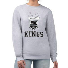 NHL Los Angeles Kings G-III 4Her by Carl Banks Women's Team Logo Tri-Blend Fleece Pullover Sweatshirt - Heather Gray
