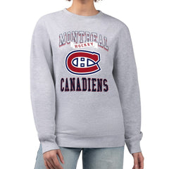 NHL Montreal Canadiens G-III 4Her by Carl Banks Women's Team Logo Tri-Blend Fleece Pullover Sweatshirt - Heather Gray