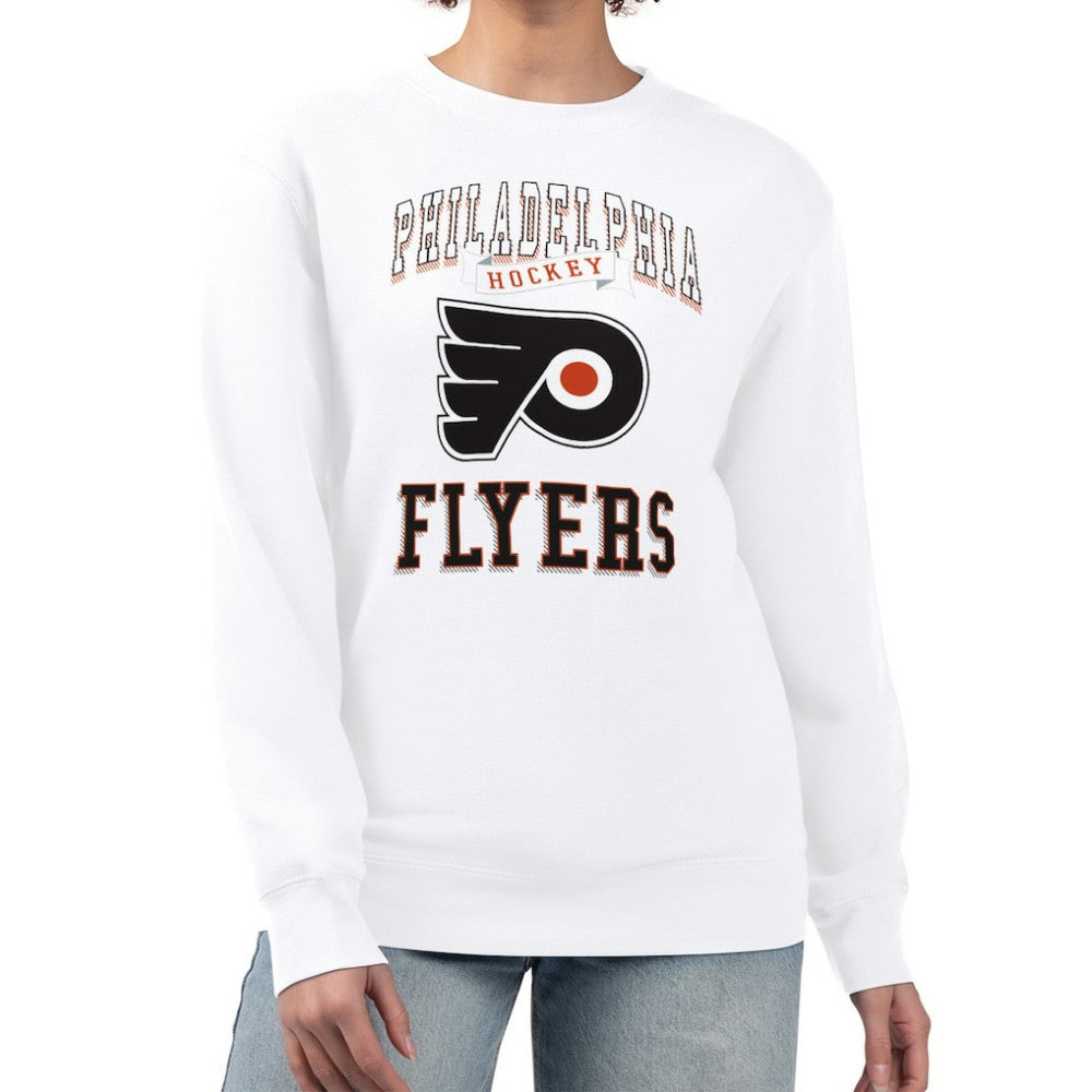 NHL Philadelphia Flyers G-III 4Her by Carl Banks Women's Team Logo Tri-Blend Fleece Pullover Sweatshirt - White