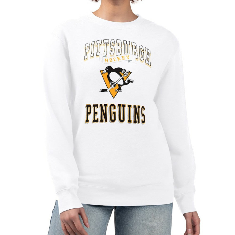NHL Pittsburgh Penguins G-III 4Her by Carl Banks Women's Team Logo Tri-Blend Fleece Pullover Sweatshirt - White