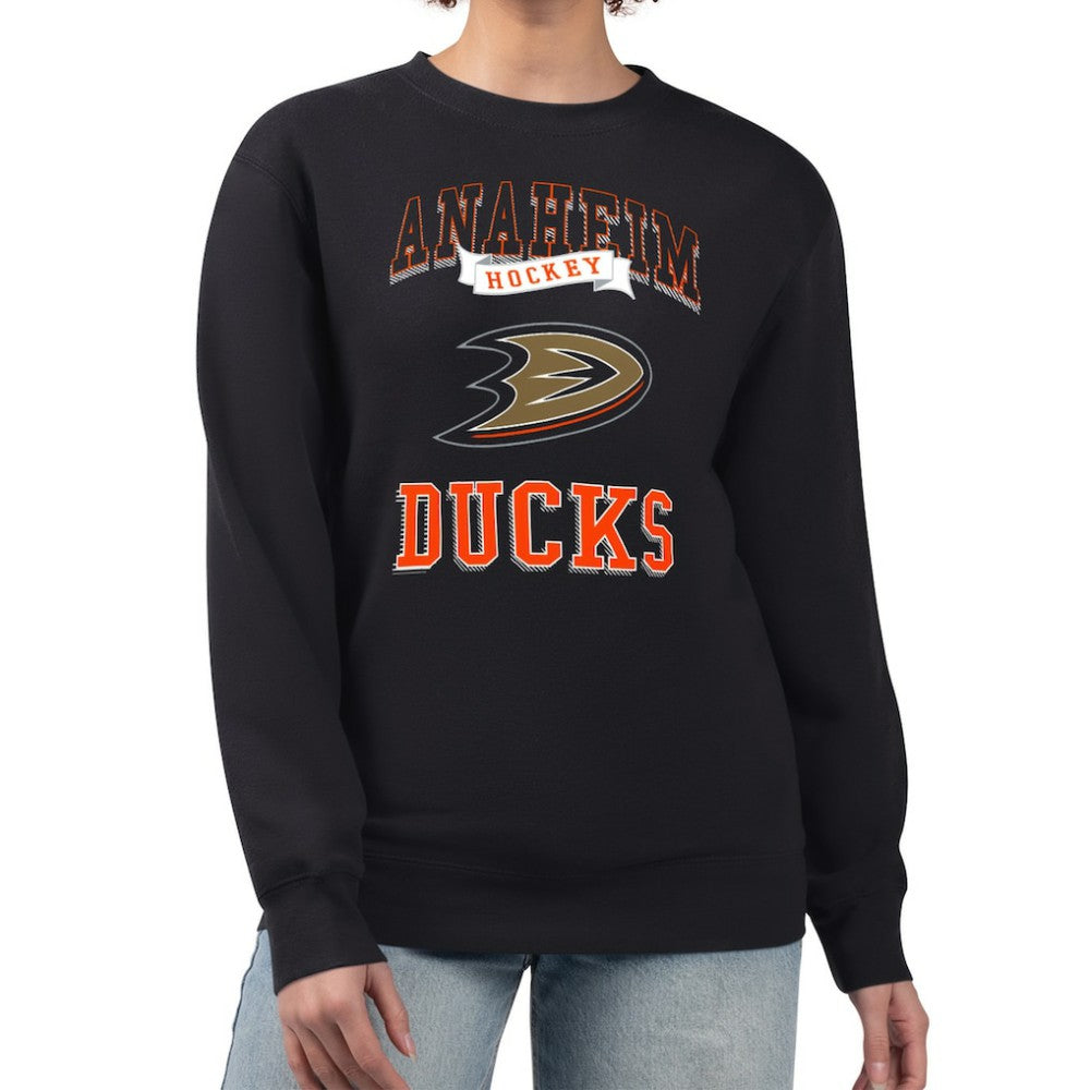 NHL Anaheim Ducks G-III 4Her by Carl Banks Women's Team Logo Tri-Blend Fleece Pullover Sweatshirt - Black