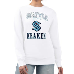 NHL Seattle Kraken G-III 4Her by Carl Banks Women's Team Logo Tri-Blend Fleece Pullover Sweatshirt - White