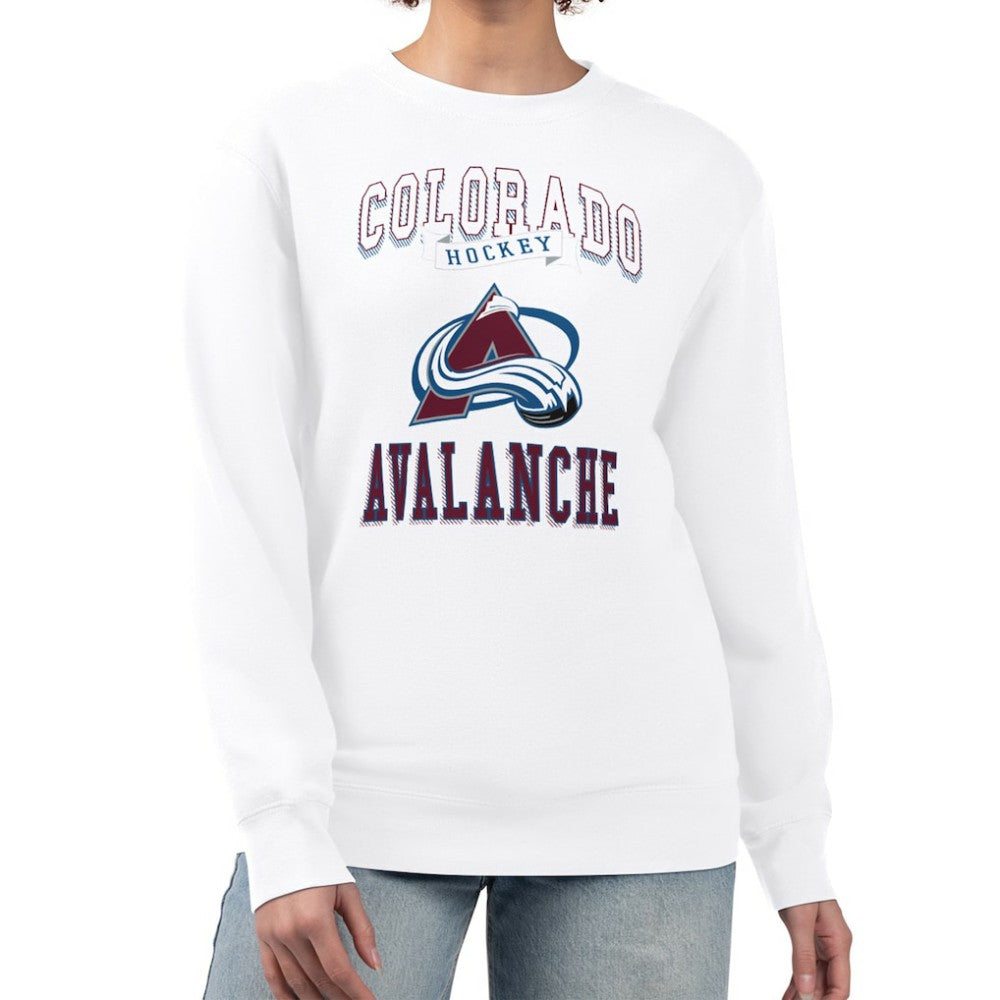 NHL Colorado Avalanche G-III 4Her by Carl Banks Women's Team Logo Tri-Blend Fleece Pullover Sweatshirt - White