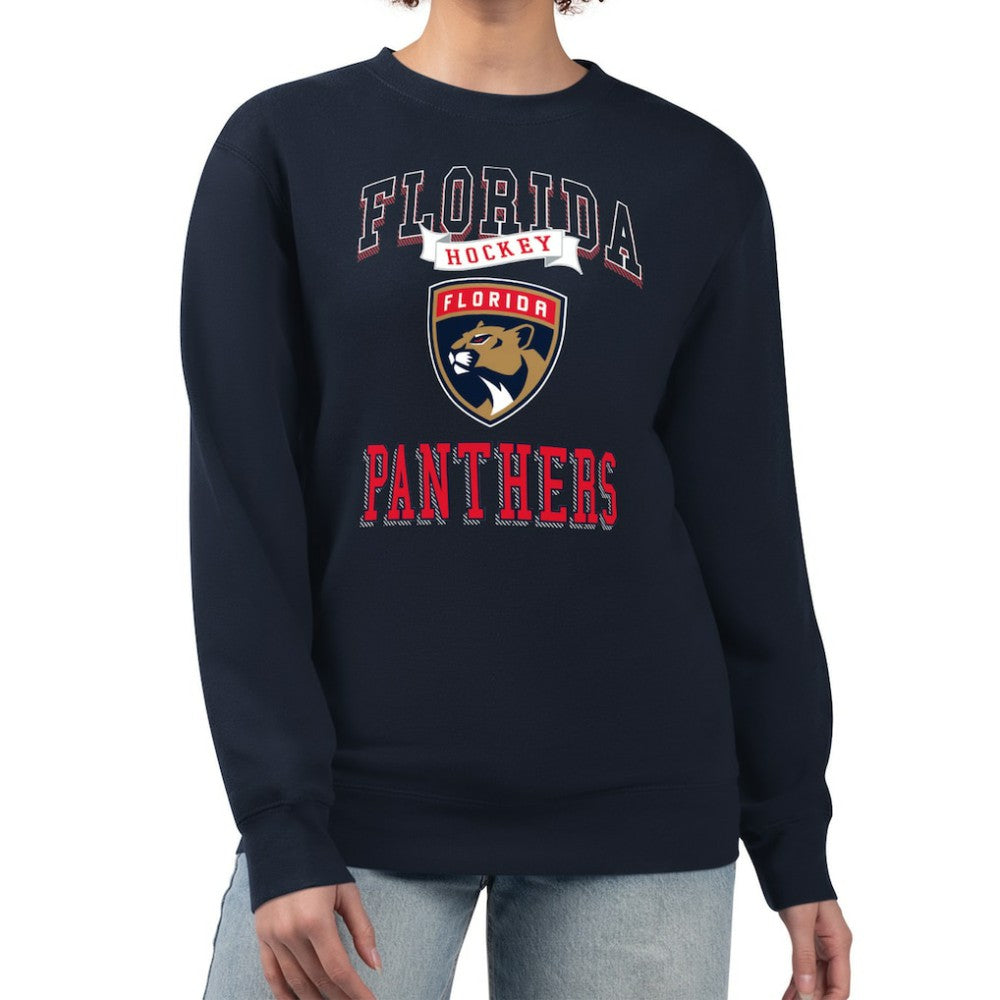 NHL Florida Panthers G-III 4Her by Carl Banks Women's Team Logo Tri-Blend Fleece Pullover Sweatshirt - Navy