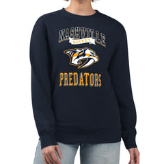 NHL Nashville Predators G-III 4Her by Carl Banks Women's Team Logo Tri-Blend Fleece Pullover Sweatshirt - Navy
