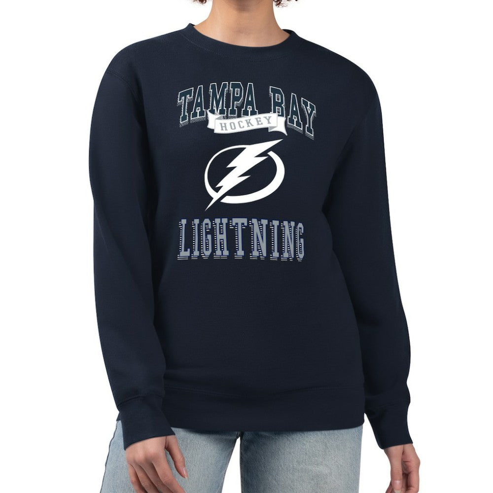 NHL Tampa Bay Lightning G-III 4Her by Carl Banks Women's Team Logo Tri-Blend Fleece Pullover Sweatshirt - Navy