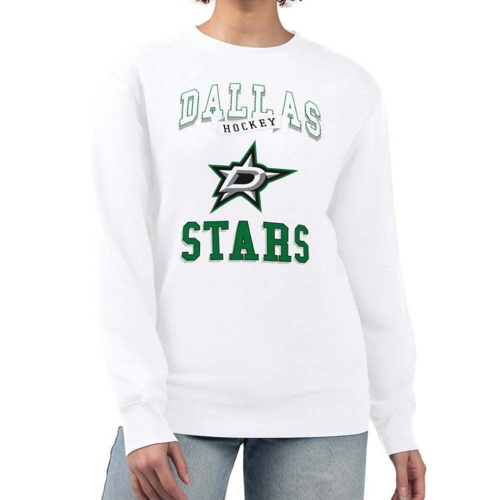 NHL Dallas Stars G-III 4Her by Carl Banks Women's Team Logo Tri-Blend Fleece Pullover Sweatshirt - White