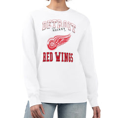 NHL Detroit Red Wings G-III 4Her by Carl Banks Women's Team Logo Tri-Blend Fleece Pullover Sweatshirt - White