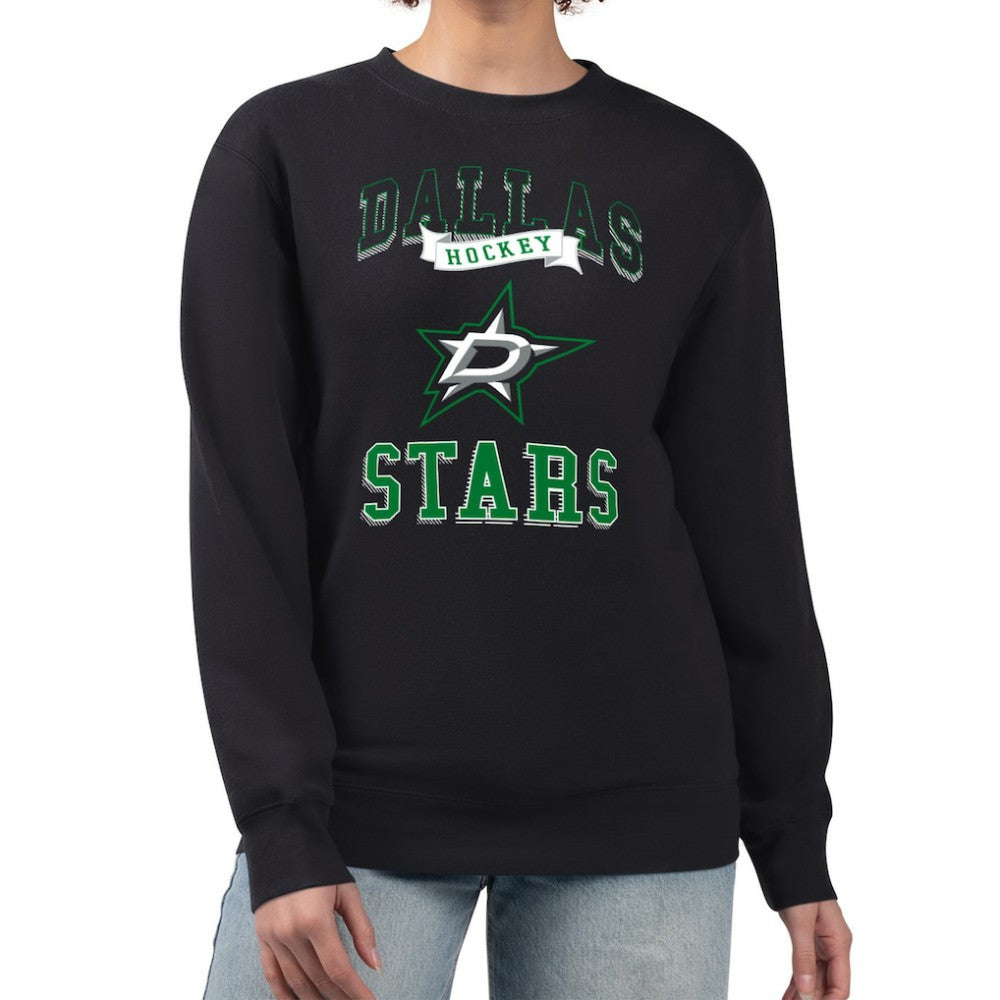 NHL Dallas Stars G-III 4Her by Carl Banks Women's Team Logo Tri-Blend Fleece Pullover Sweatshirt - Black