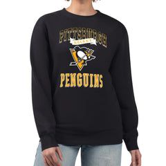 NHL Pittsburgh Penguins G-III 4Her by Carl Banks Women's Team Logo Tri-Blend Fleece Pullover Sweatshirt - Black