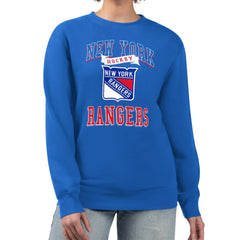 NHL New York Rangers G-III 4Her by Carl Banks Women's Team Logo Tri-Blend Fleece Pullover Sweatshirt - Blue