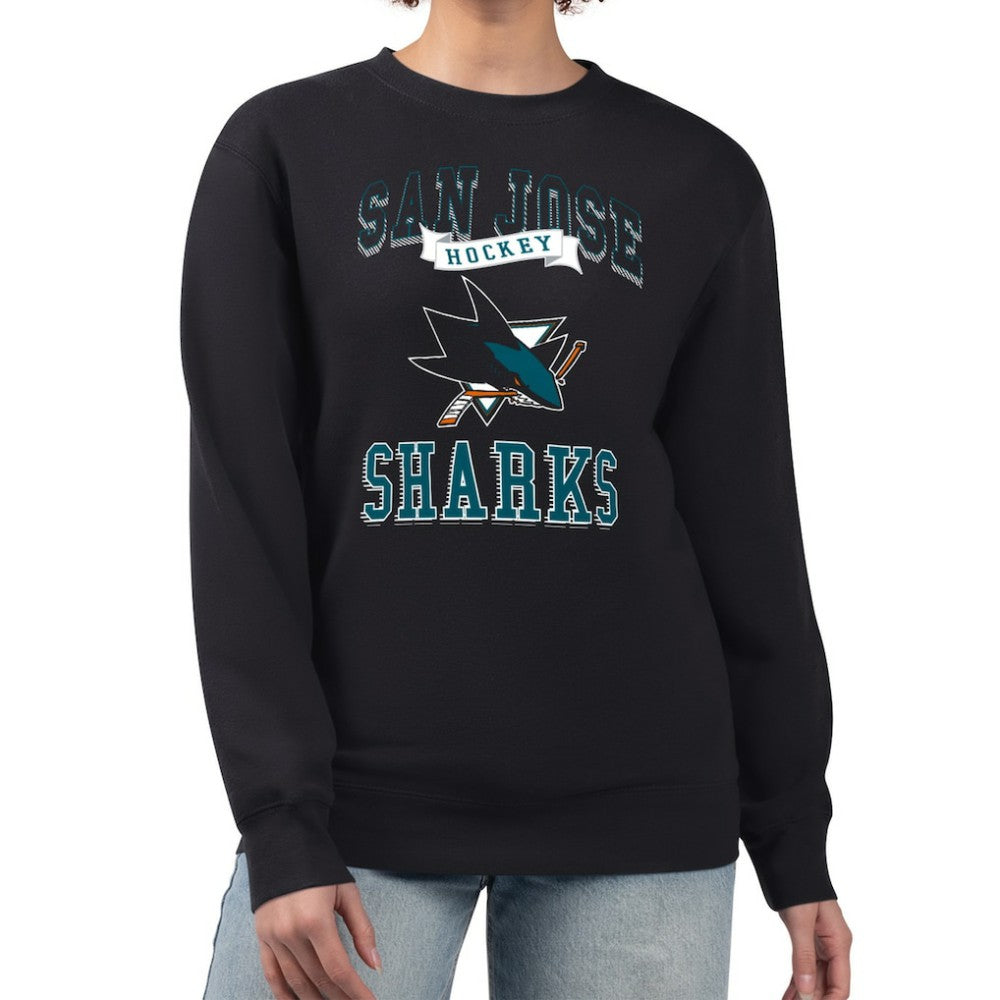 NHL San Jose Sharks G-III 4Her by Carl Banks Women's Team Logo Tri-Blend Fleece Pullover Sweatshirt - Black