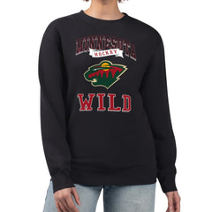 NHL Minnesota Wild G-III 4Her by Carl Banks Women's Team Logo Tri-Blend Fleece Pullover Sweatshirt - Black