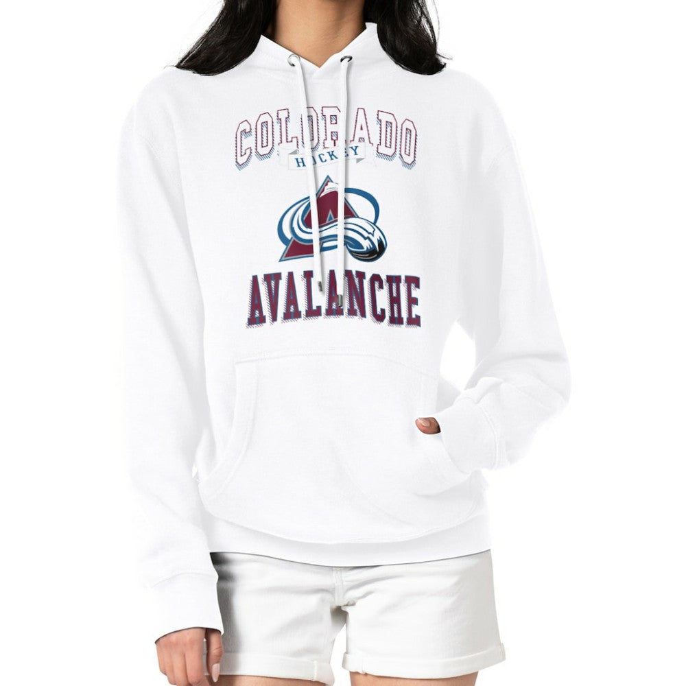 NHL Colorado Avalanche G-III 4Her by Carl Banks Women's Team Logo Tri-Blend Fleece Pullover Hoodie - White