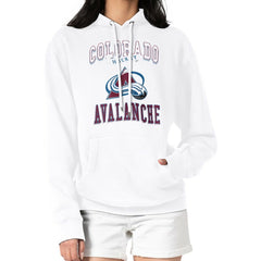 NHL Colorado Avalanche G-III 4Her by Carl Banks Women's Team Logo Tri-Blend Fleece Pullover Hoodie - White