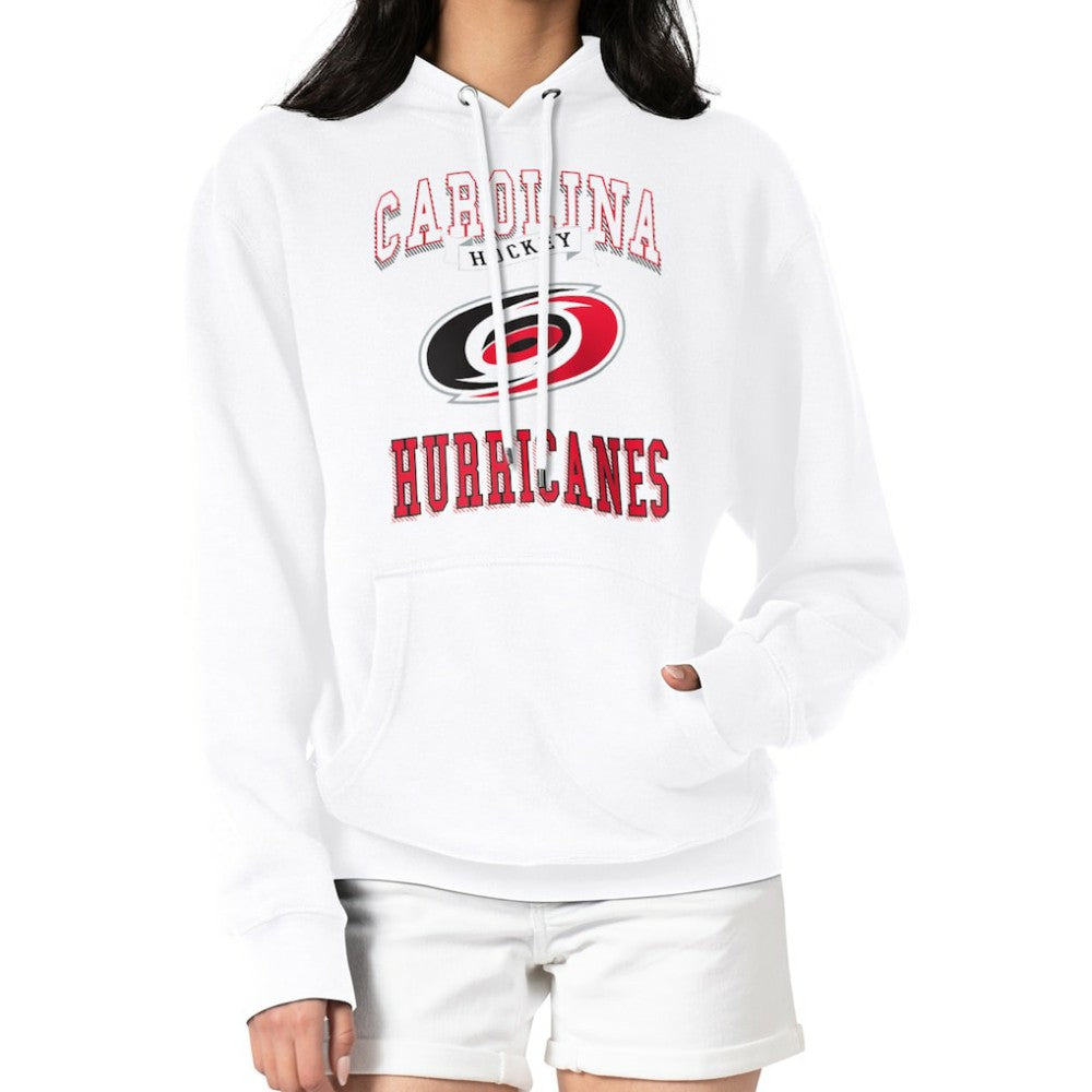 NHL Carolina Hurricanes G-III 4Her by Carl Banks Women's Team Logo Tri-Blend Fleece Pullover Hoodie - White