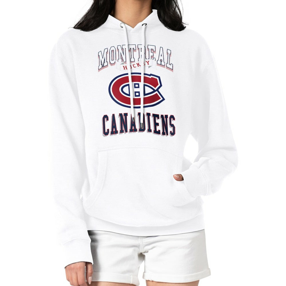 NHL Montreal Canadiens G-III 4Her by Carl Banks Women's Team Logo Tri-Blend Fleece Pullover Hoodie - White