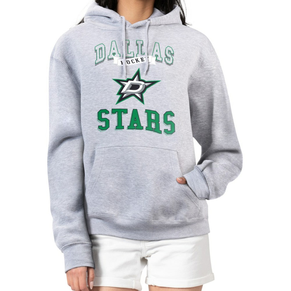 NHL Dallas Stars G-III 4Her by Carl Banks Women's Team Logo Tri-Blend Fleece Pullover Hoodie - Heather Gray