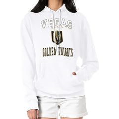 NHL Vegas Golden Knights G-III 4Her by Carl Banks Women's Team Logo Tri-Blend Fleece Pullover Hoodie - White