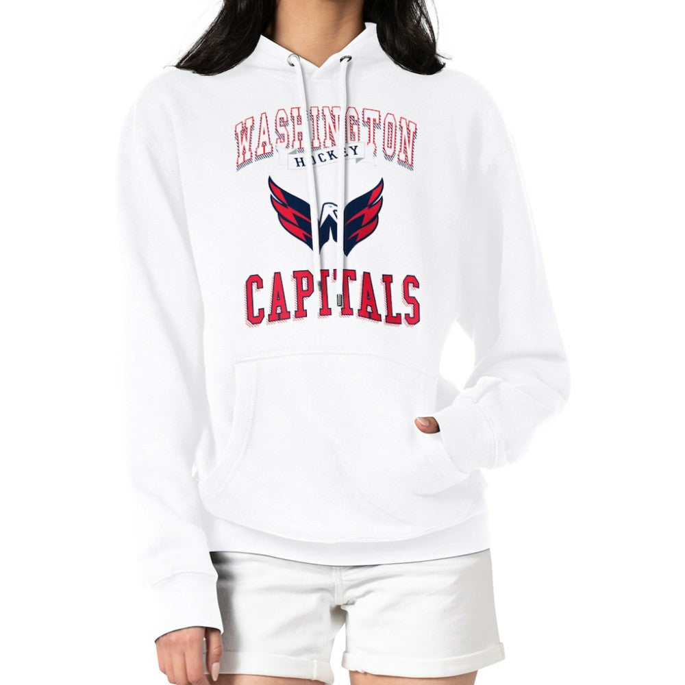 NHL Washington Capitals G-III 4Her by Carl Banks Women's Team Logo Tri-Blend Fleece Pullover Hoodie - White