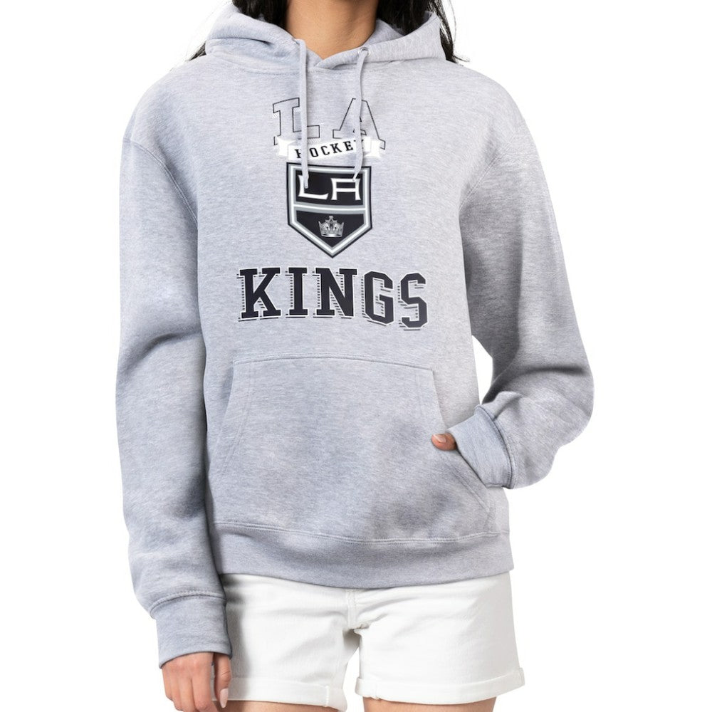 NHL Los Angeles Kings G-III 4Her by Carl Banks Women's Team Logo Tri-Blend Fleece Pullover Hoodie - Heather Gray