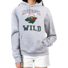 NHL Minnesota Wild G-III 4Her by Carl Banks Women's Team Logo Tri-Blend Fleece Pullover Hoodie - Heather Gray