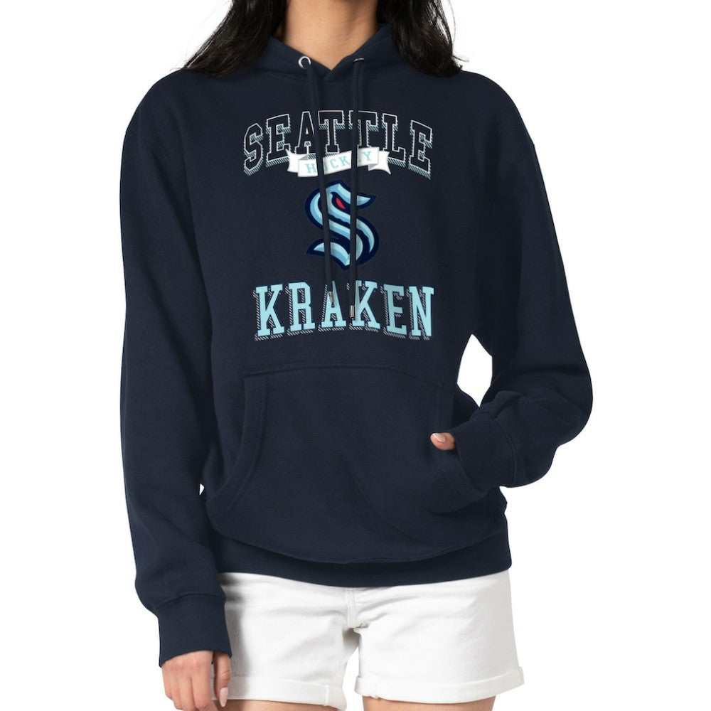NHL Seattle Kraken G-III 4Her by Carl Banks Women's Team Logo Tri-Blend Fleece Pullover Hoodie - Deep Sea Blue