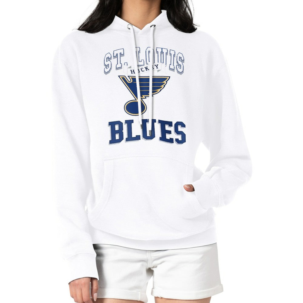 NHL St. Louis Blues G-III 4Her by Carl Banks Women's Team Logo Tri-Blend Fleece Pullover Hoodie - White
