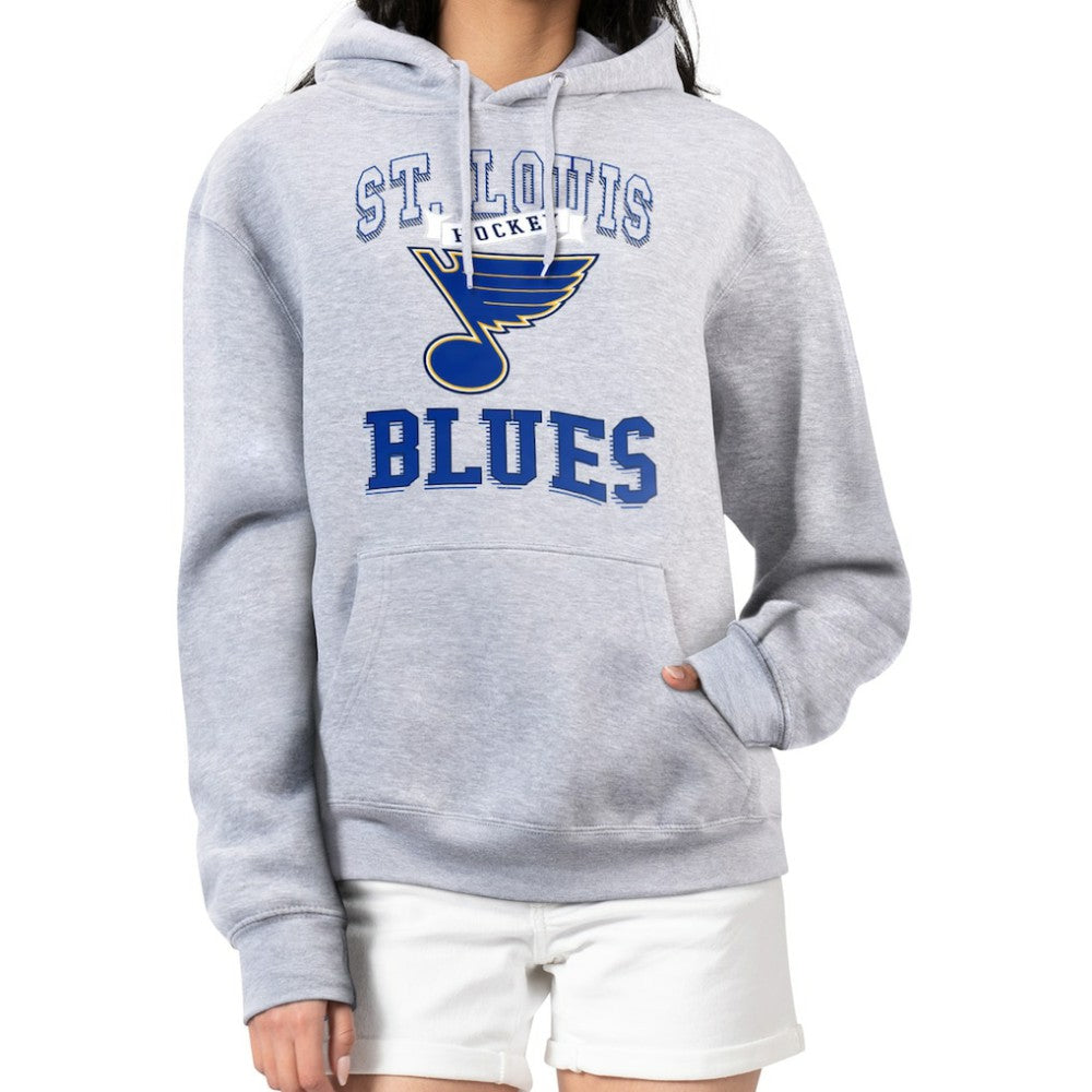 NHL St. Louis Blues G-III 4Her by Carl Banks Women's Team Logo Tri-Blend Fleece Pullover Hoodie - Heather Gray