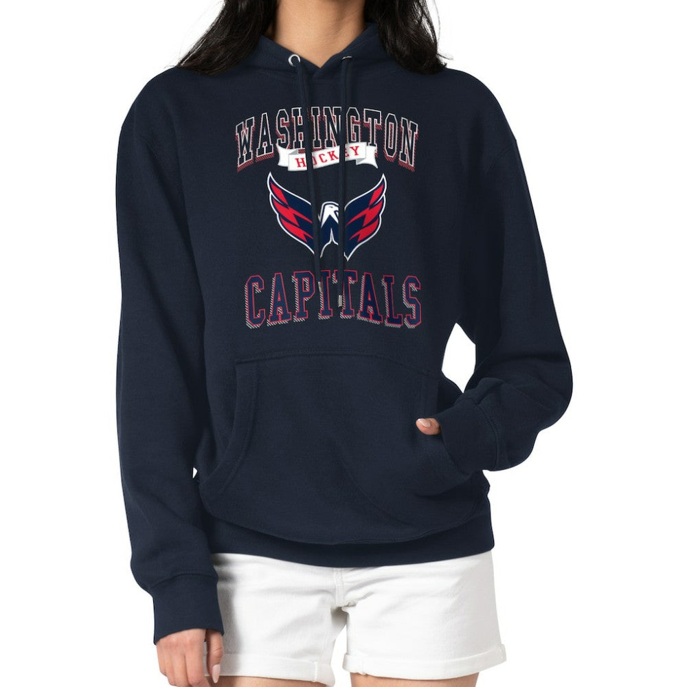 NHL Washington Capitals G-III 4Her by Carl Banks Women's Team Logo Tri-Blend Fleece Pullover Hoodie - Navy