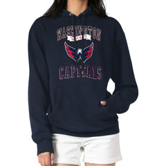 NHL Washington Capitals G-III 4Her by Carl Banks Women's Team Logo Tri-Blend Fleece Pullover Hoodie - Navy