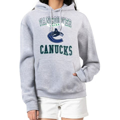 NHL Vancouver Canucks G-III 4Her by Carl Banks Women's Team Logo Tri-Blend Fleece Pullover Hoodie - Heather Gray