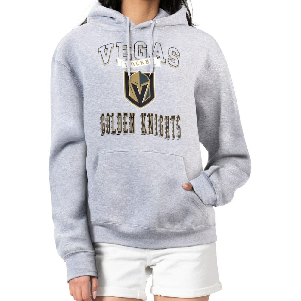 NHL Vegas Golden Knights G-III 4Her by Carl Banks Women's Team Logo Tri-Blend Fleece Pullover Hoodie - Heather Gray